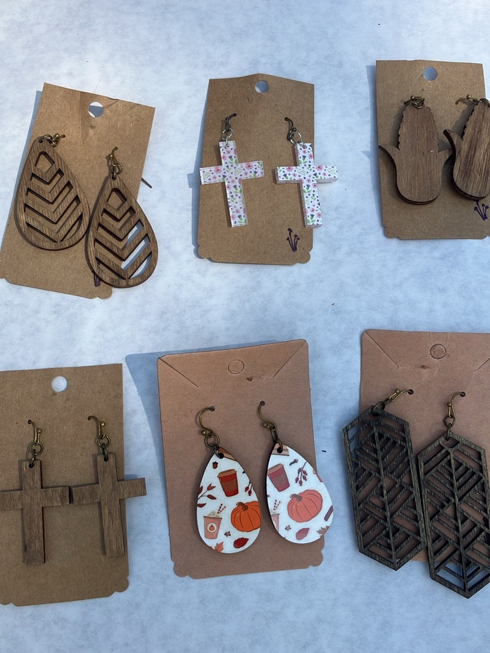 Handmade White Autumn Pumpkin Teardrop Earrings - Women Accessories